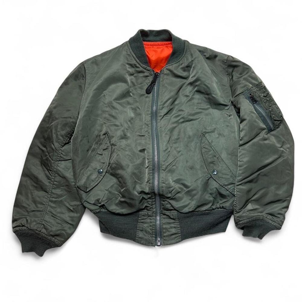 Alpha Industries Vintage 80s USA Made MA-1 Bomber USAF Flight Jacket Large